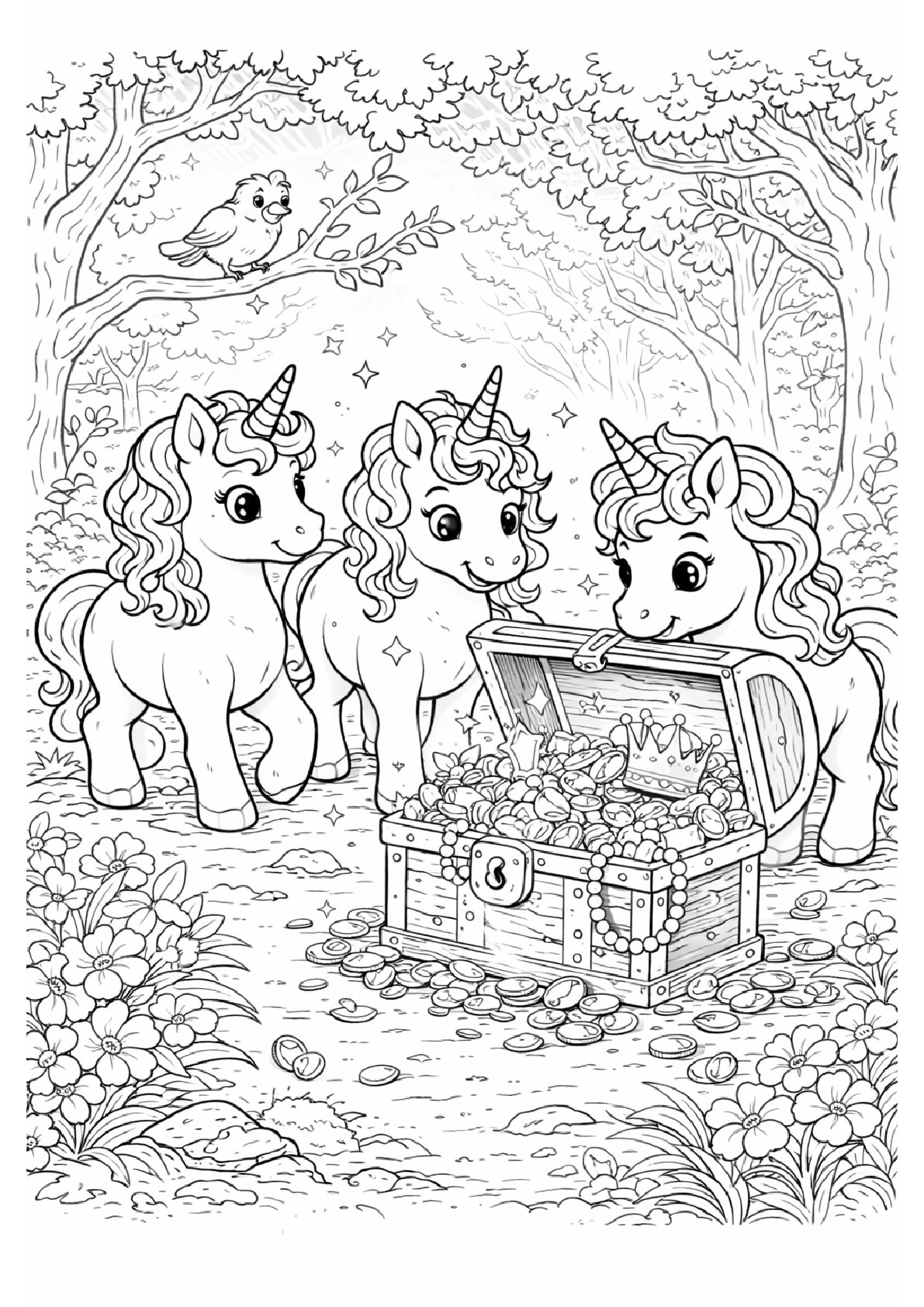 Cute Animals Coloring Page 2